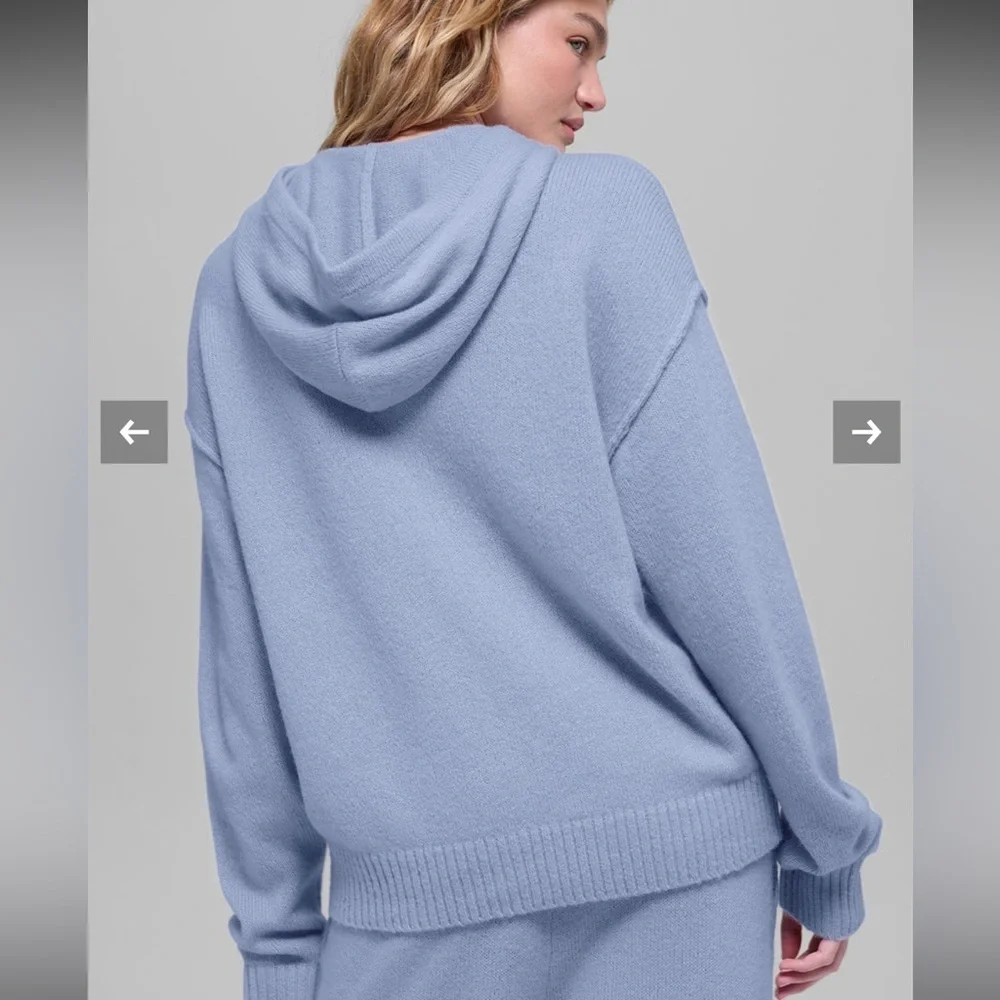 ALO Yoga Wool Cashmere New Class Hoodie Medium Limited: Winter Frost NWT - Picture 4 of 9